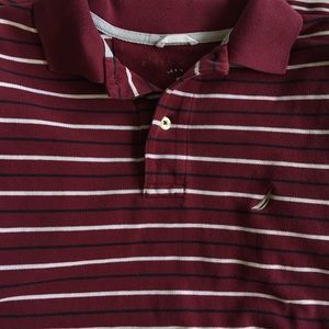 Maroon Mixed-stripe polo